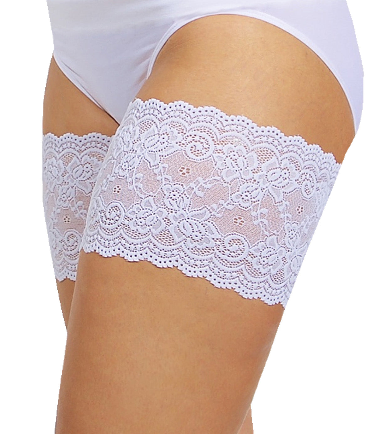Onyx Thigh Bands by Bandelettes® | White
