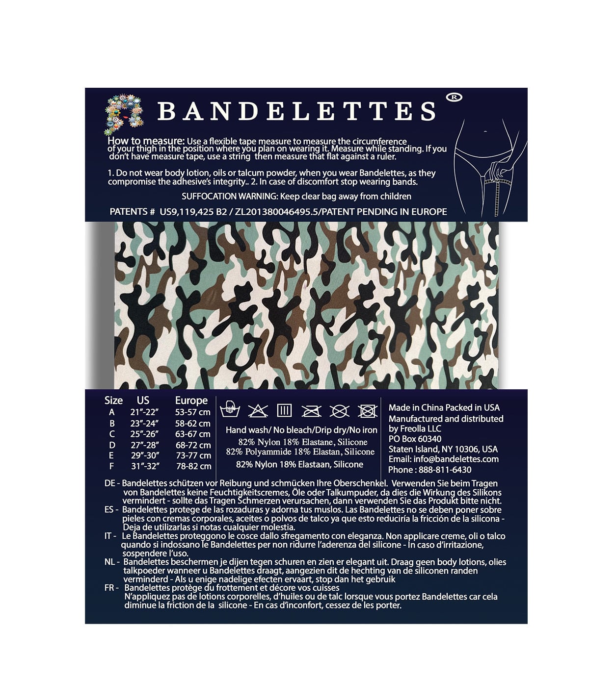 Performance Thigh Bands by Bandelettes® | Camouflage